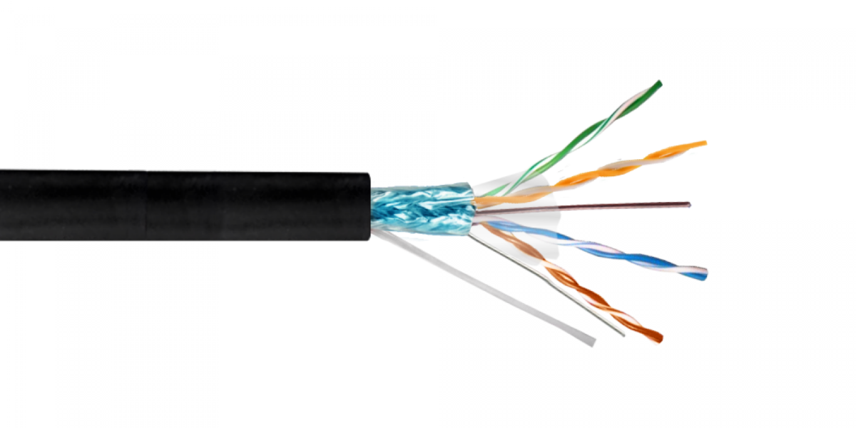 LINKCHIP AWG25/0,45mm CCA ExteriorPE Negro Cable F/UTP 305mt Aleación