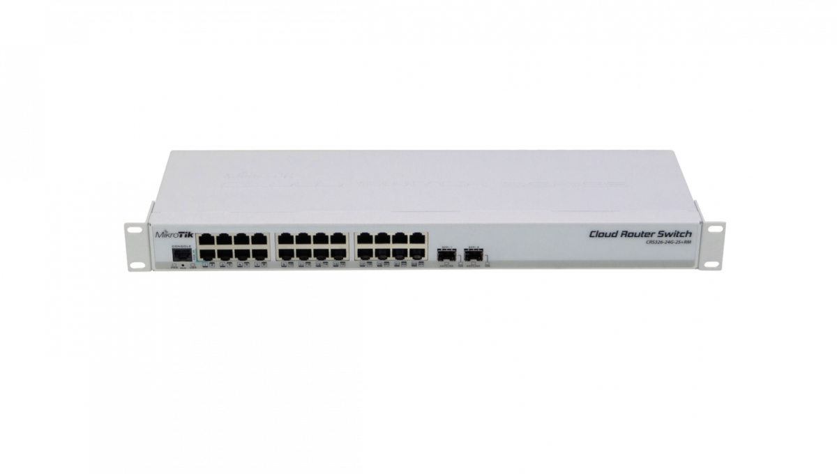 MIKROTIK 2-SFP+10G 24-1000 RS232-RJ45 Switch/Layer3-Router Rack L5