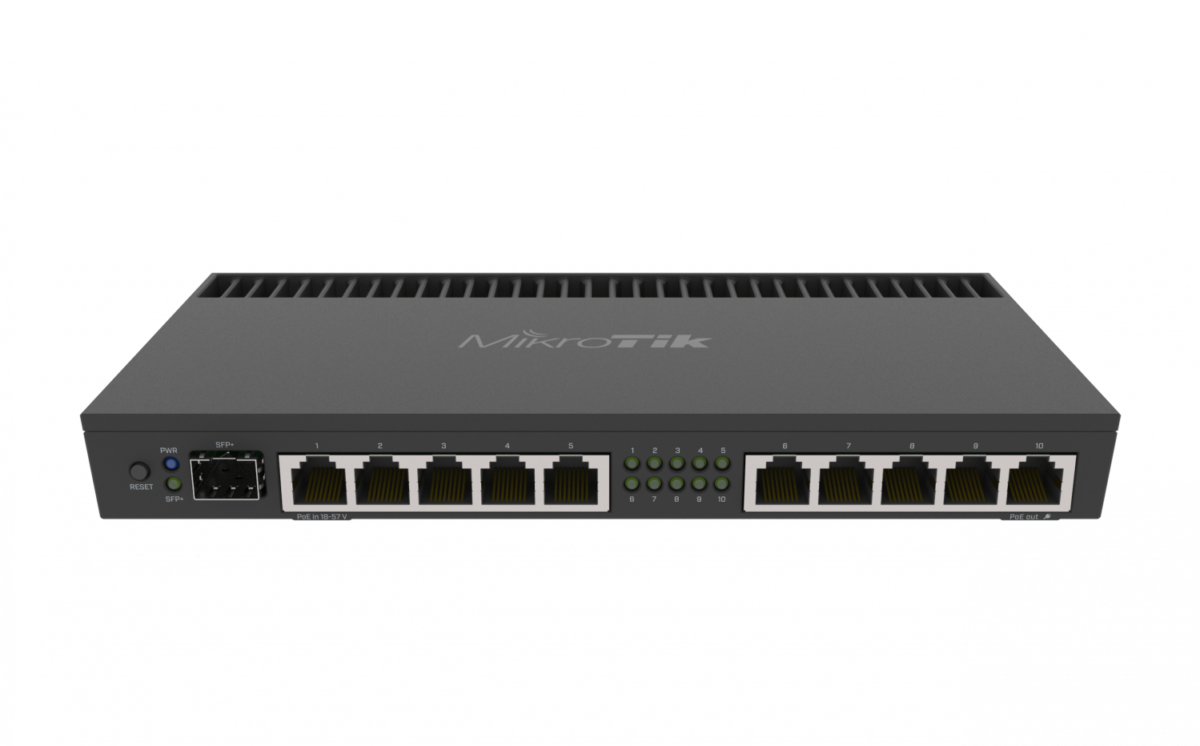 MIKROTIK RB4011IGS+RM 10-1000 1-SFP+10G Console-RJ45 L5 1,4GHz-x4 1U-Rack 12-57VDC