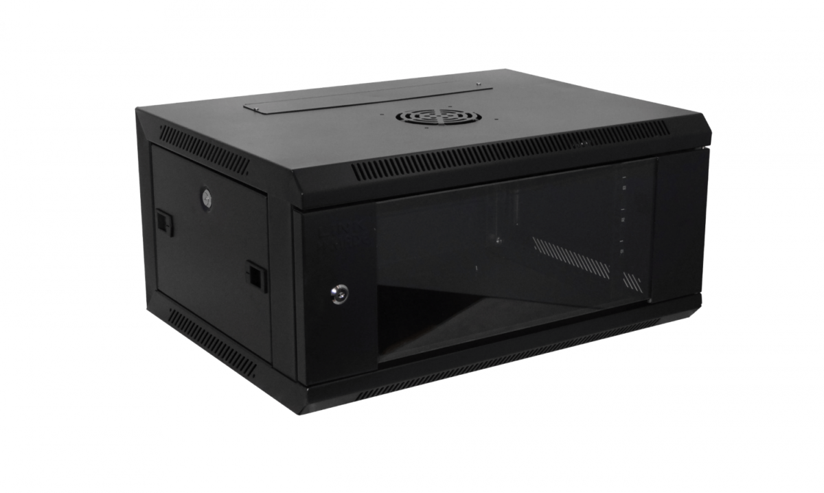 Rack Pared Mural Negro RK04-4L Laterales-Remov 4U 45cm-Fondo