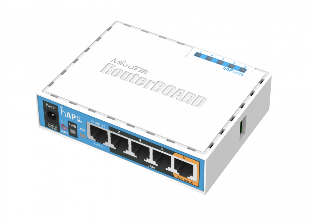 Mikrotik router HAP-AC-LITE 2,4GHz/5GHz USB L4 PoE-in-out